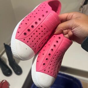 Pink Slip-On Shoes with White Soles Natives